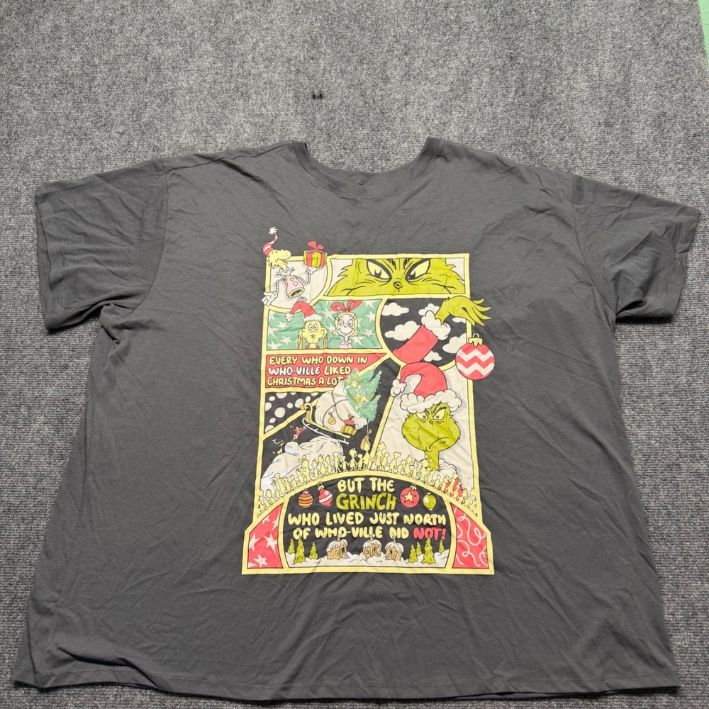 Dr Seuss The Grinch Who Stole Christmas Graphic T-Shirt Gray Size 3 44506181